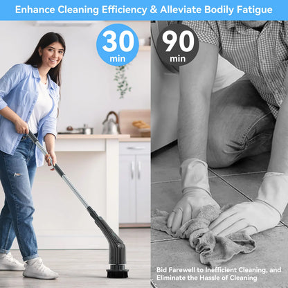 Electric Spin Scrubber Cleaning Brush Bath Brushes Sponges Scrubbers Floor Scrubber Machine With Extension Handle Adaptive Brush