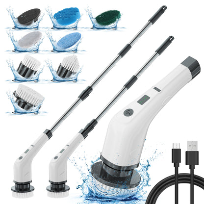 Electric Spin Scrubber Cleaning Brush Bath Brushes Sponges Scrubbers Floor Scrubber Machine With Extension Handle Adaptive Brush