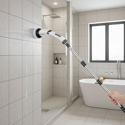 9-in-1 Electric Rotating Cleaning Brush, Wireless Shower Scrubber with Replaceable Heads and Adjustable Telescopic Handle